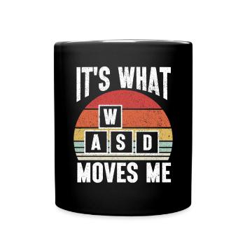 PC Video Gamer Computer Nerd Gaming WASD - Full Colour Mug - black - Front