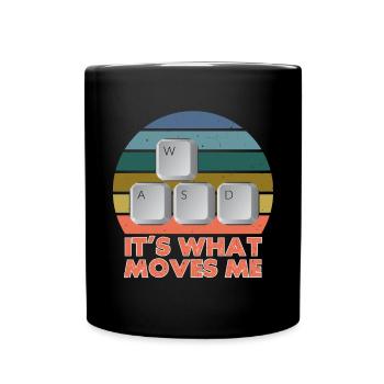 PC Video Gamer Computer Nerd Gaming WASD - Full Colour Mug - black - Front
