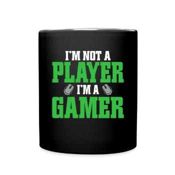PC Video Gamer Computer Nerd Gaming WASD - Full Colour Mug - black - Front