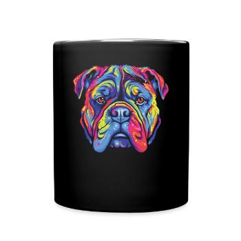 Watercolor Colorful Alapaha Blue Blood - Full Colour Mug - black - Front