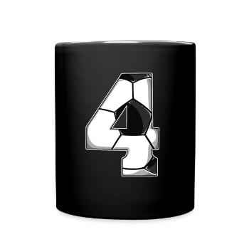 4th Birthday Football - Full Colour Mug - black - Front