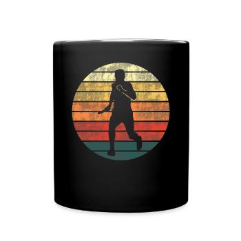 Coureur de relais Sunset Silhouette - Mug uni - noir - Devant