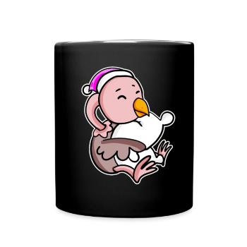 Autruche fatiguée endormie fille endormie - Mug uni - noir - Devant