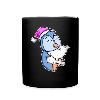 Pingouin fatigué endormi fille endormie - Mug uni - noir - Devant