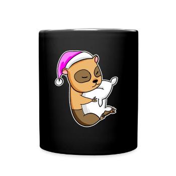 Meerschwein Müde Ausschlafen Schlafen Mädchen - Tasse einfarbig - Schwarz - Vorne