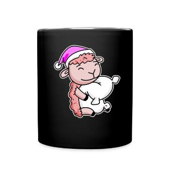 Mouton Fatigué Dormir Fille Endormie - Mug uni - noir - Devant