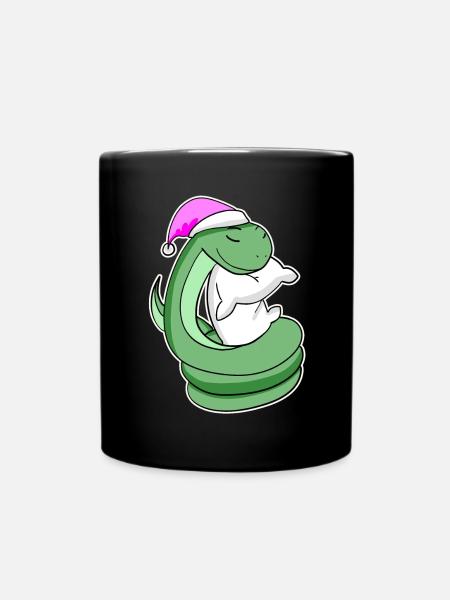 Schlange Müde Ausschlafen Schlafen Mädchen - Tasse einfarbig - Schwarz