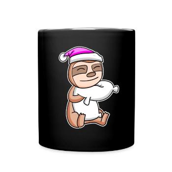 Paresseux Fatigué Dormir Fille Endormie - Mug uni - noir - Devant