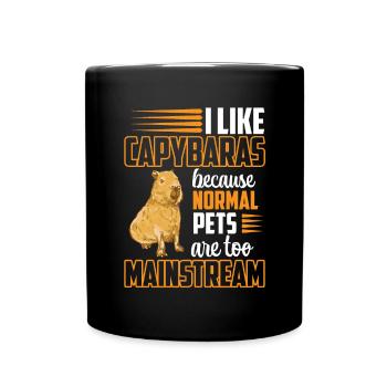 I like Capybara South America Capybara - Full Colour Mug - black - Front
