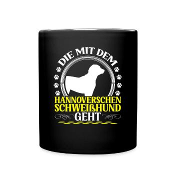 Celui avec le Chien courant de Hanovre - Mug uni - noir - Devant