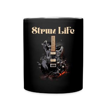 Strum Life Funny Quote Guitar Teacher - Full Colour Mug - black - Front