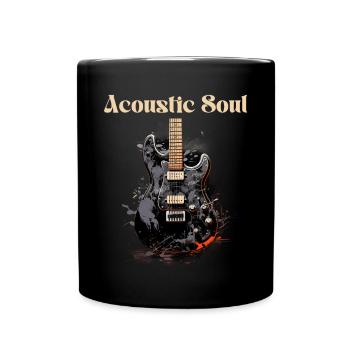 Acoustic Soul Funny Quote Guitar Teacher - Full Colour Mug - black - Front