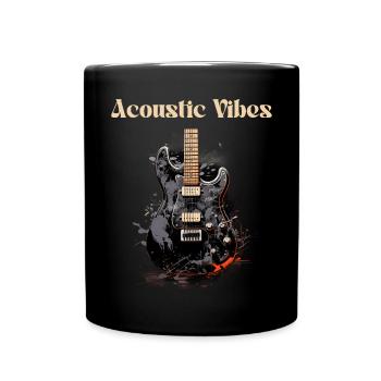 Acoustic Vibes Lustiges Zitat Gitarrenlehrer - Tasse einfarbig - Schwarz - Vorne