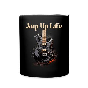 Amp Up Life Funny Guitar Teacher Zitat - Tasse einfarbig - Schwarz - Vorne