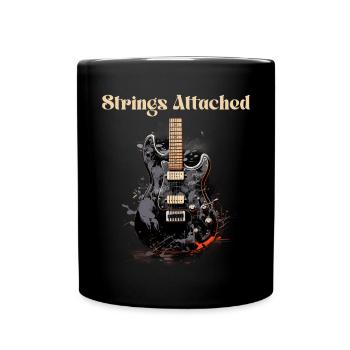 Saiten beigefügt Lustiges Zitat Gitarrenlehrer - Tasse einfarbig - Schwarz - Vorne