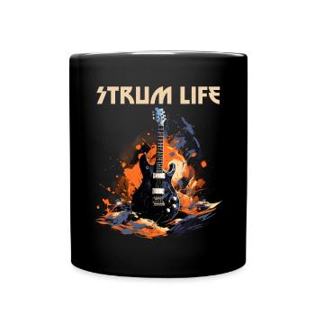 Strum Life Funny Quote Guitar Teacher - Full Colour Mug - black - Front