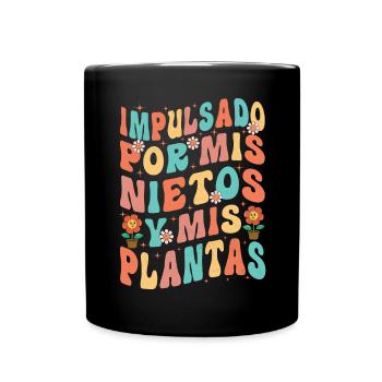 Powered by Grandchildren And Plants Design - Full Colour Mug - black - Front