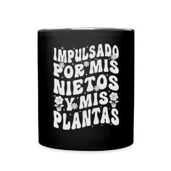 Powered by Grandchildren And Plants Design - Full Colour Mug - black - Front