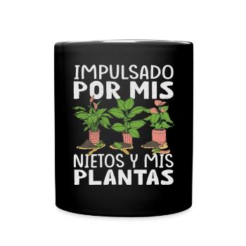 Powered by Grandchildren And Plants Design - Full Colour Mug - black - Front