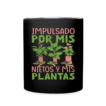 Powered by Grandchildren And Plants Design - Full Colour Mug - black - Front