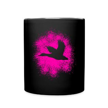 Fliegende Ente – Perfekt für Jäger und Naturfreund - Tasse einfarbig - Schwarz - Vorne