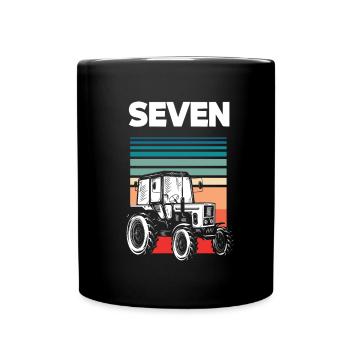 7e anniversaire tracteur 7 ans chemise d’anniversaire - Mug uni - noir - Devant