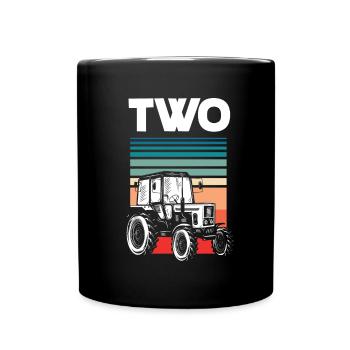 2e anniversaire tracteur 2 ans chemise d’anniversaire - Mug uni - noir - Devant