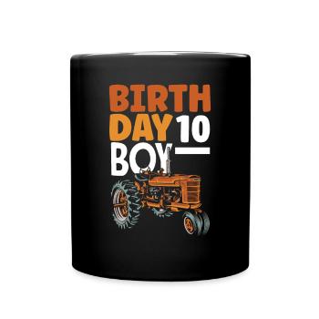 10e anniversaire tracteur 10 ans anniversaire chemise - Mug uni - noir - Devant