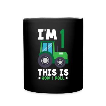1er anniversaire tracteur 1 an chemise d’anniversaire - Mug uni - noir - Devant