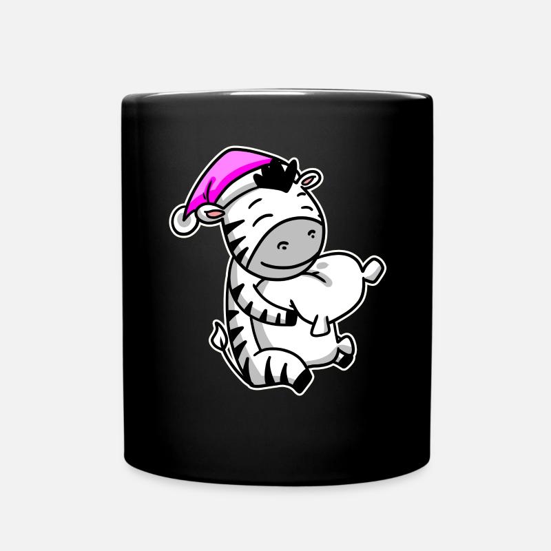 Zebra Müde Ausschlafen Schlafen Mädchen - Tasse einfarbig - Schwarz