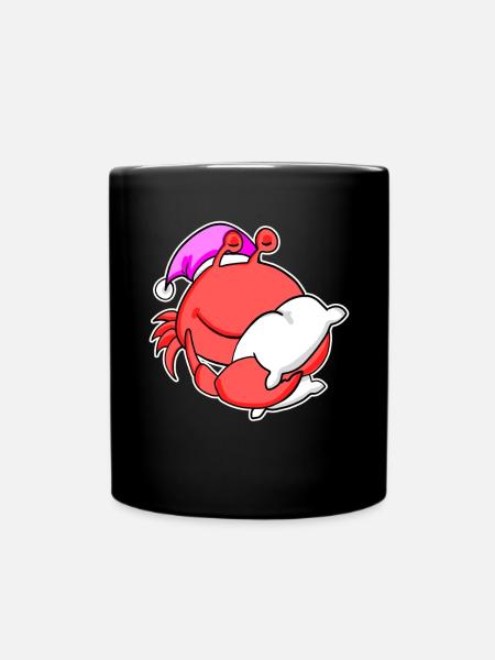 Krabbe Müde Ausschlafen Schlafen Mädchen - Tasse einfarbig - Schwarz
