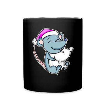 Souris Fatigué Dormir Fille De Sommeil - Mug uni - noir - Devant
