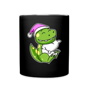 Dinosaur Tired Sleeping Sleeping Girl - Full Colour Mug - black - Front