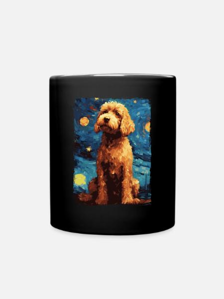 Lagotto Romagnolo Starry Night - Tasse einfarbig - Schwarz