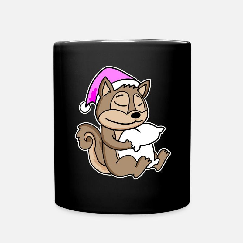 Eichhörnchen Müde Ausschlafen Schlafen Mädchen - Tasse einfarbig - Schwarz