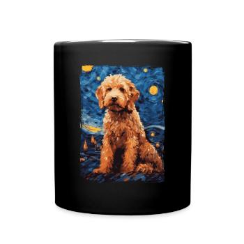 Lagotto Romagnolo Starry Night - Tasse einfarbig - Schwarz - Vorne