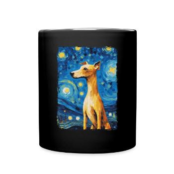 Lévrier italien Nuit étoilée - Mug uni - noir - Devant