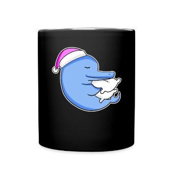 Delfin Müde Ausschlafen Schlafen Mädchen - Tasse einfarbig - Schwarz - Vorne
