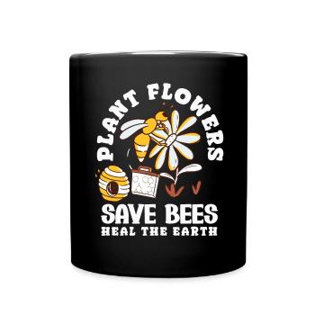Beekeeper Heartbeat Honeycomb Love Pollination - Full Colour Mug - black - Front