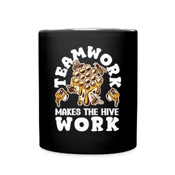 Beekeeper Heartbeat Honeycomb Love Pollination - Full Colour Mug - black - Front