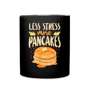 Pancake Lover Kids Less Stress - Tasse einfarbig - Schwarz - Vorne