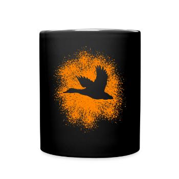 Fliegende Ente – Perfekt für Jäger und Naturfreund - Tasse einfarbig - Schwarz - Vorne