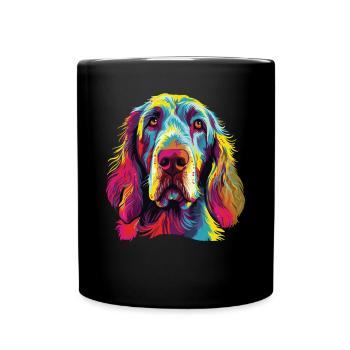 Aquarelle colorée Spinone Italiano - Mug uni - noir - Devant