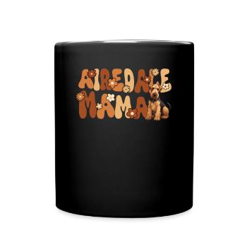Airedale Terrier Groovy Airedale Mama - Tasse einfarbig - Schwarz - Vorne