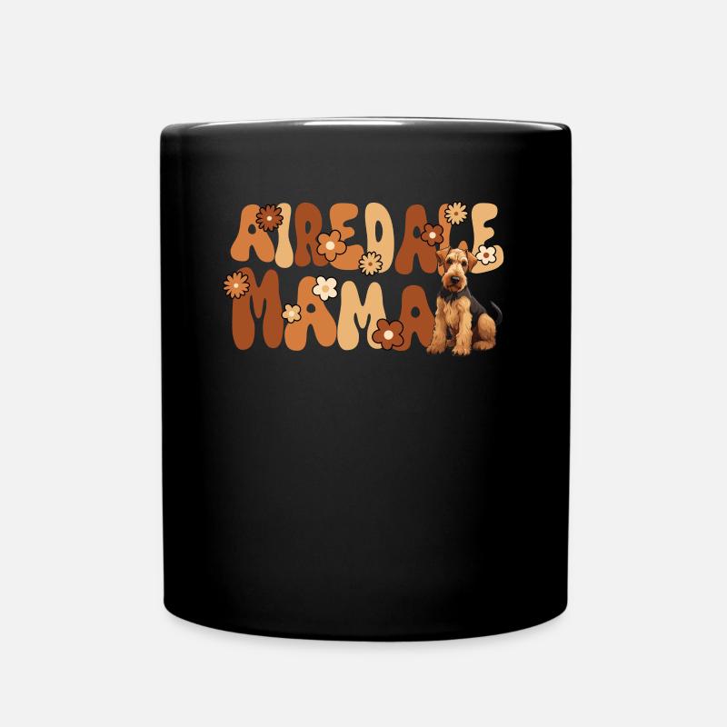 Airedale Terrier Groovy Airedale Mama - Tasse einfarbig - Schwarz