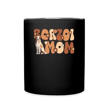 Barsoi Groovy Borzoi Mom - Tasse einfarbig - Schwarz - Vorne
