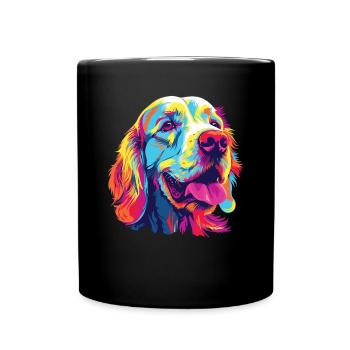Watercolor Colorful Clumber Spaniel - Full Colour Mug - black - Front