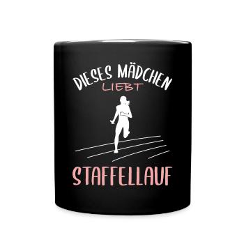 Course de relais Love - Passion de la fille - Mug uni - noir - Devant