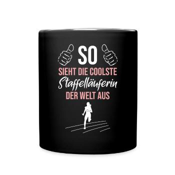 Weltbeste Läuferin - Cool & Unschlagbar - Tasse einfarbig - Schwarz - Vorne
