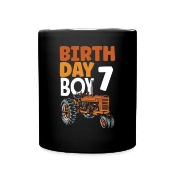 7e anniversaire tracteur 7 ans chemise d’anniversaire - Mug uni - noir - Devant